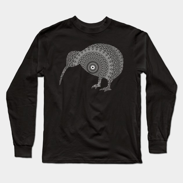 Kiwi Bird Mandala Long Sleeve T-Shirt by BilcosDesigns
